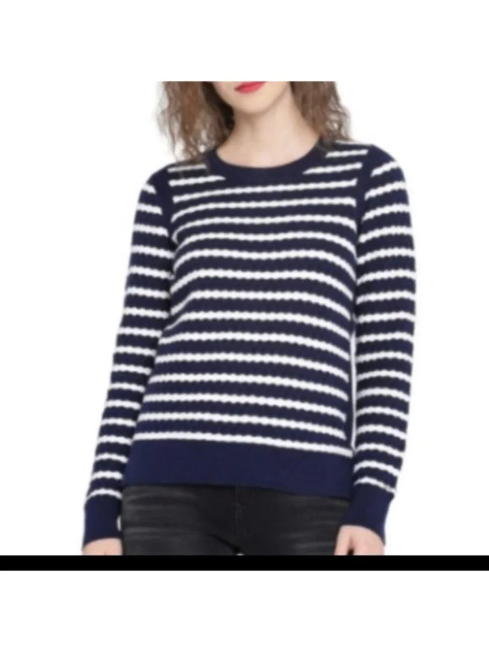 Tommy Hilfiger Crew Neck Sweater - Size Extra Small / XS - 100% Cotton, High Low